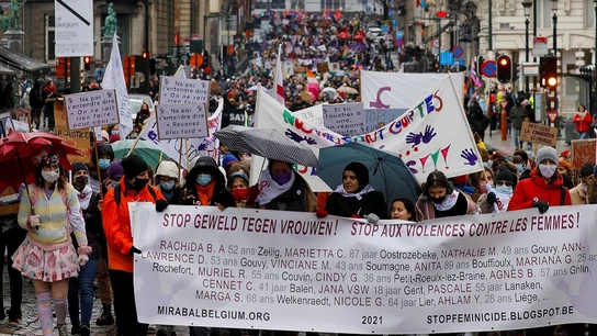 Protesta contra la violencia machista en Bruselas Protesta contra la violencia machista en Bruselas