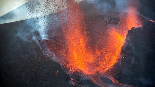 Vista de la erupción del volcán de Cumbre Vieja. Vista de la erupción del volcán de Cumbre Vieja.