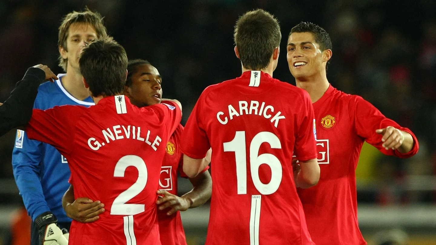 Van der Saar, Neville, Carrick y Cristiano Van der Saar, Neville, Carrick y Cristiano