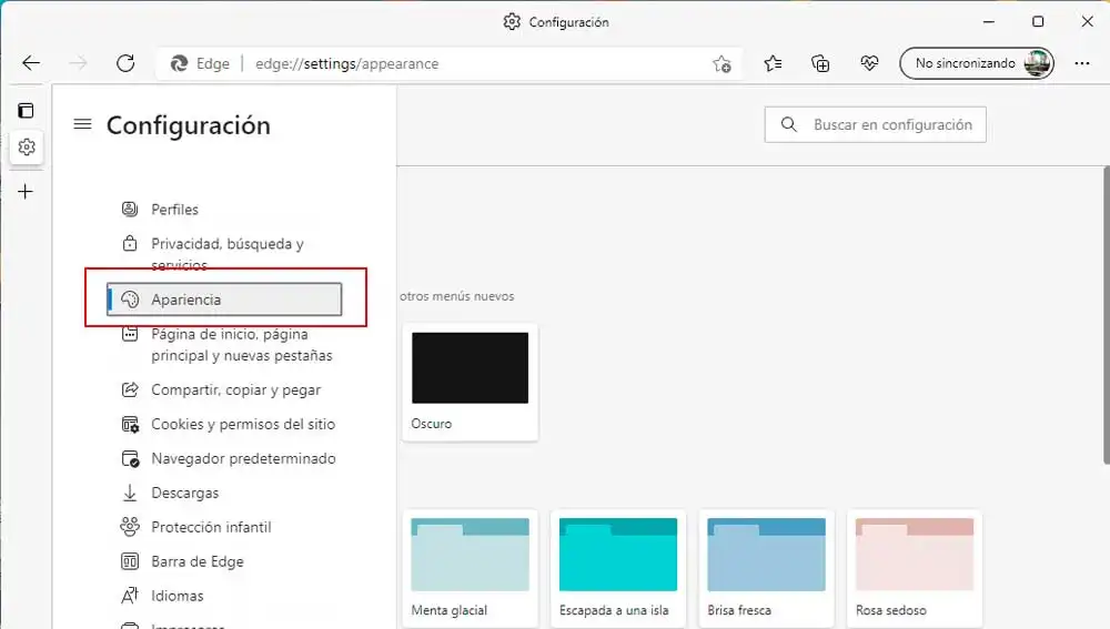 Accede a los ajustes de configuración