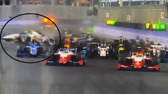 Accidente entre Fittipaldi y Pourchaire Accidente entre Fittipaldi y Pourchaire