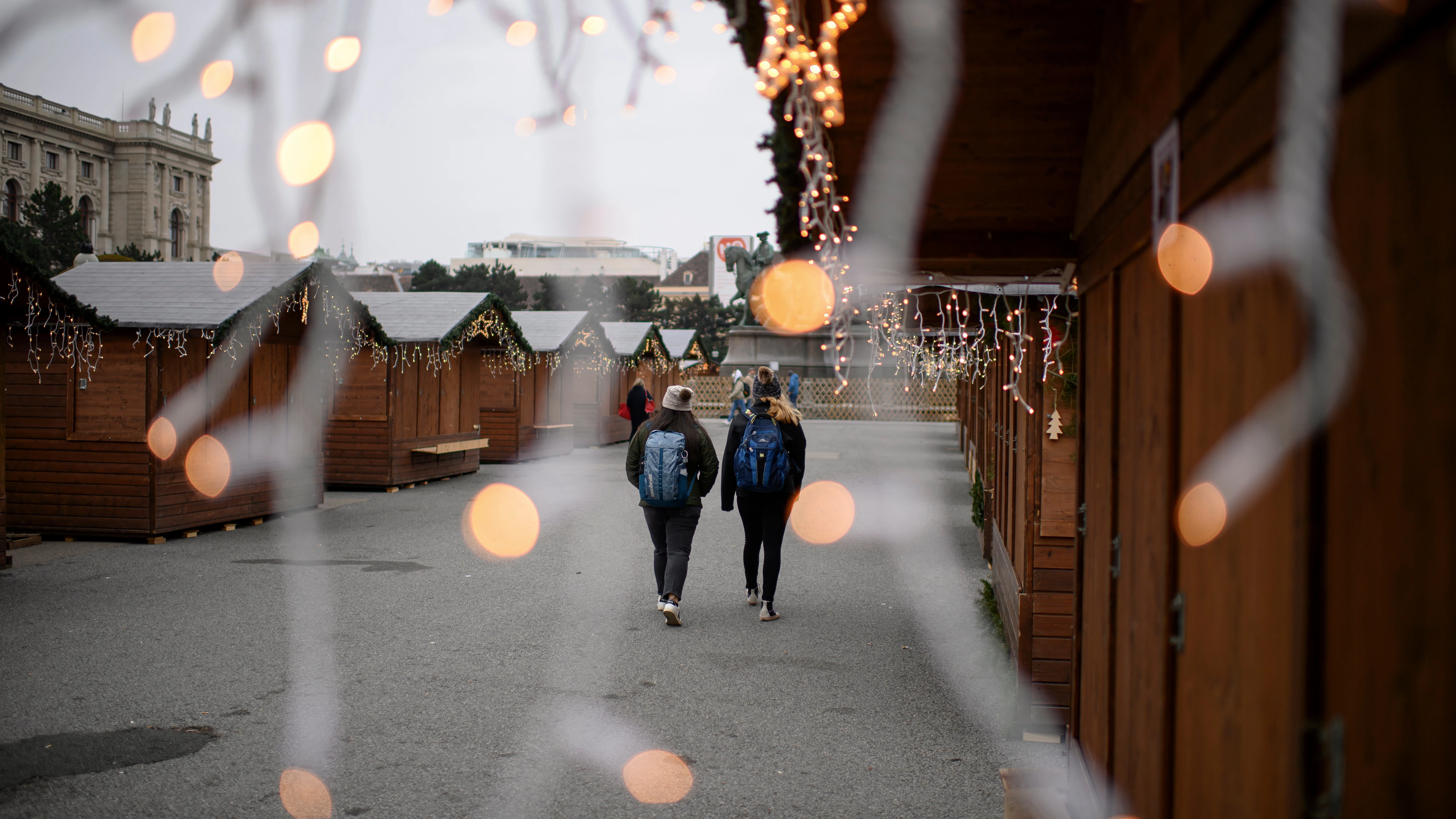 Un mercado navideño en Viena, en una fotografía de archivo