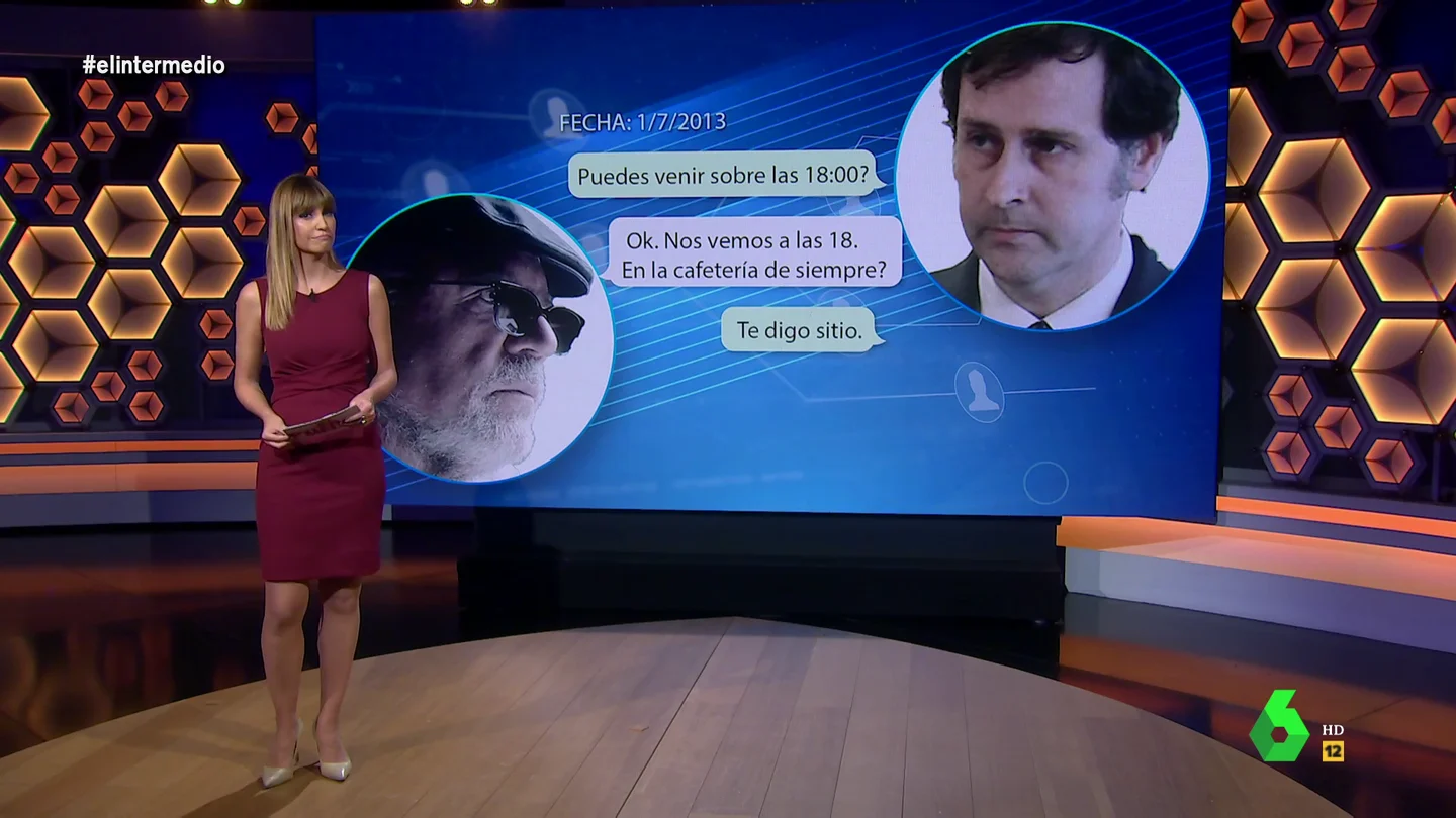 Las conversaciones entre el entorno de María Dolores de Cospedal y el excomisario Villarejo durante el espionaje a Bárcenas Las conversaciones entre el entorno de María Dolores de Cospedal y el excomisario Villarejo durante el espionaje a Bárcenas