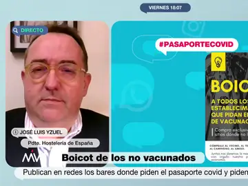 José Luis Yzuel (Hostelería de España) ve el pasaporte COVID &quot;un mal menor&quot;: &quot;Nos parece lamentable demonizar establecimientos&quot;