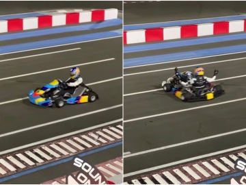 Fernando Alonso es puro espect&aacute;culo: 'show' brutal con un kart en Abu Dabi