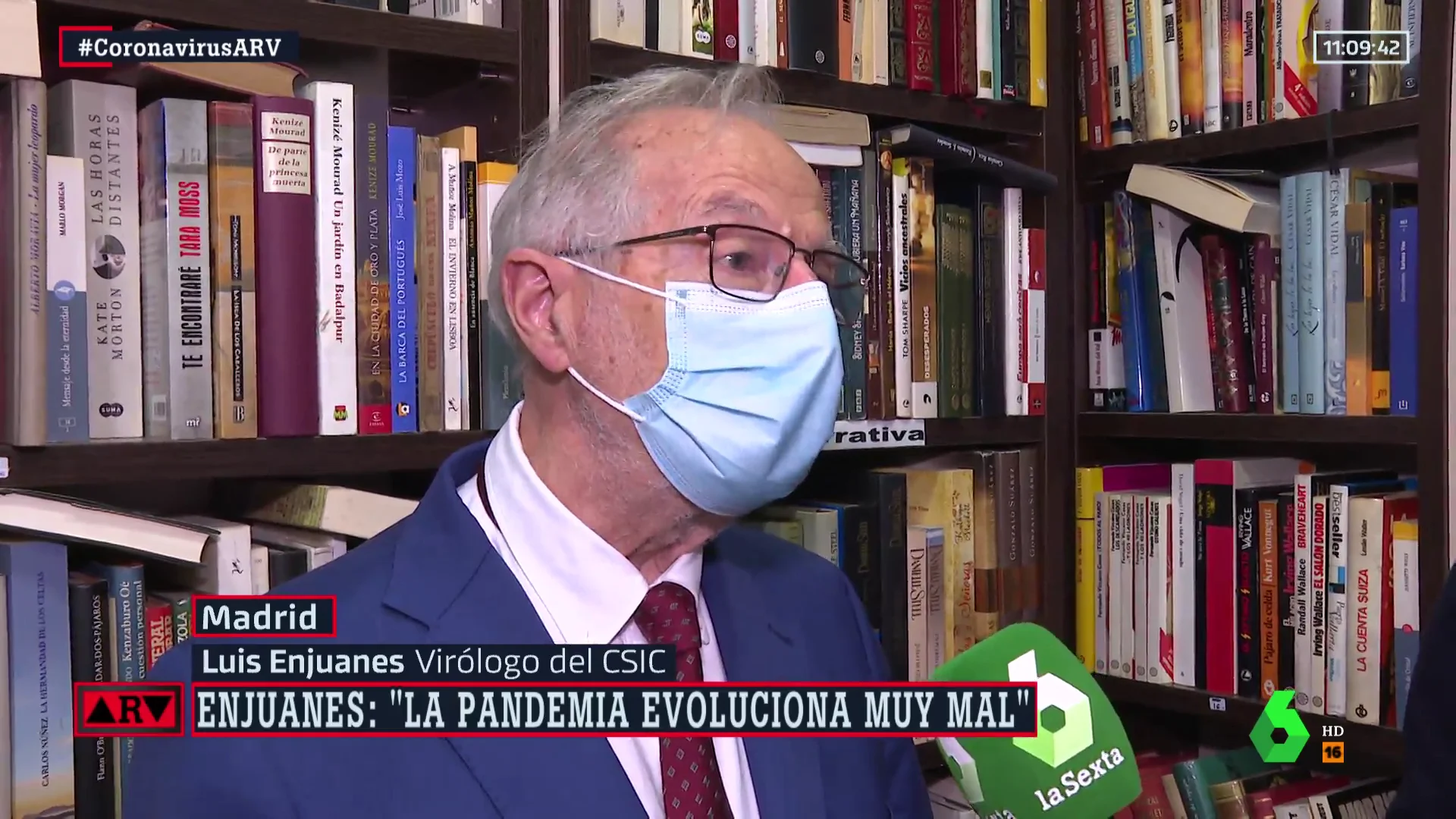 Luis Enjuanes (CSIC) advierte de que "volveremos a caer a en el pozo" si no se aplican restricciones para "tener al virus bajo control"