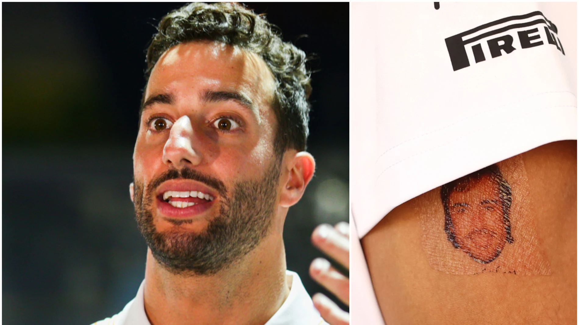 Ricciardo y su tatuaje de Alonso