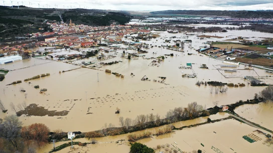 Vista aérea de los alrededores de la localidad navarra de Funes este sábado. Vista aérea de los alrededores de la localidad navarra de Funes este sábado.