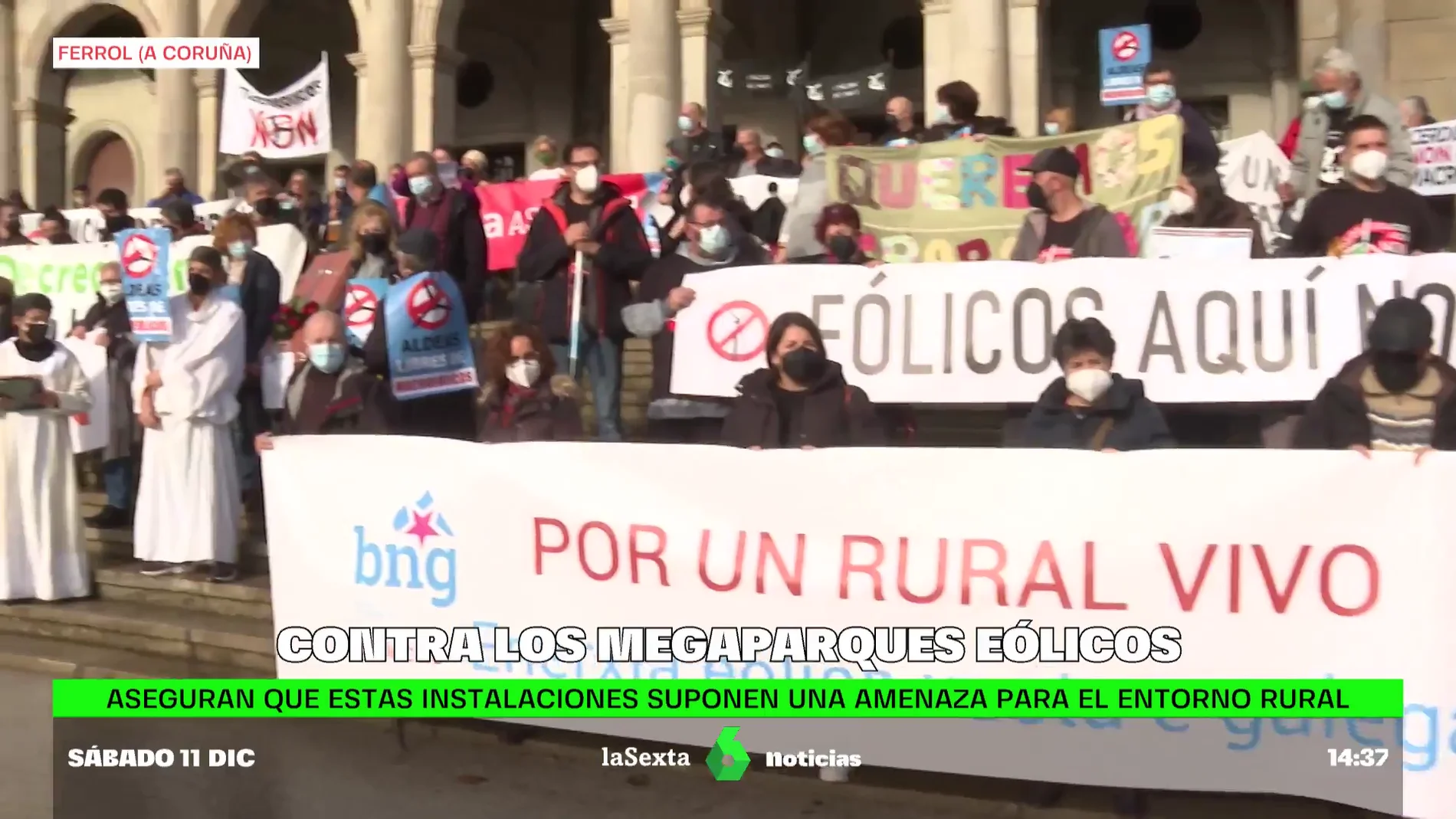 Manifestación en Ferrol contra los megaparques eólicos