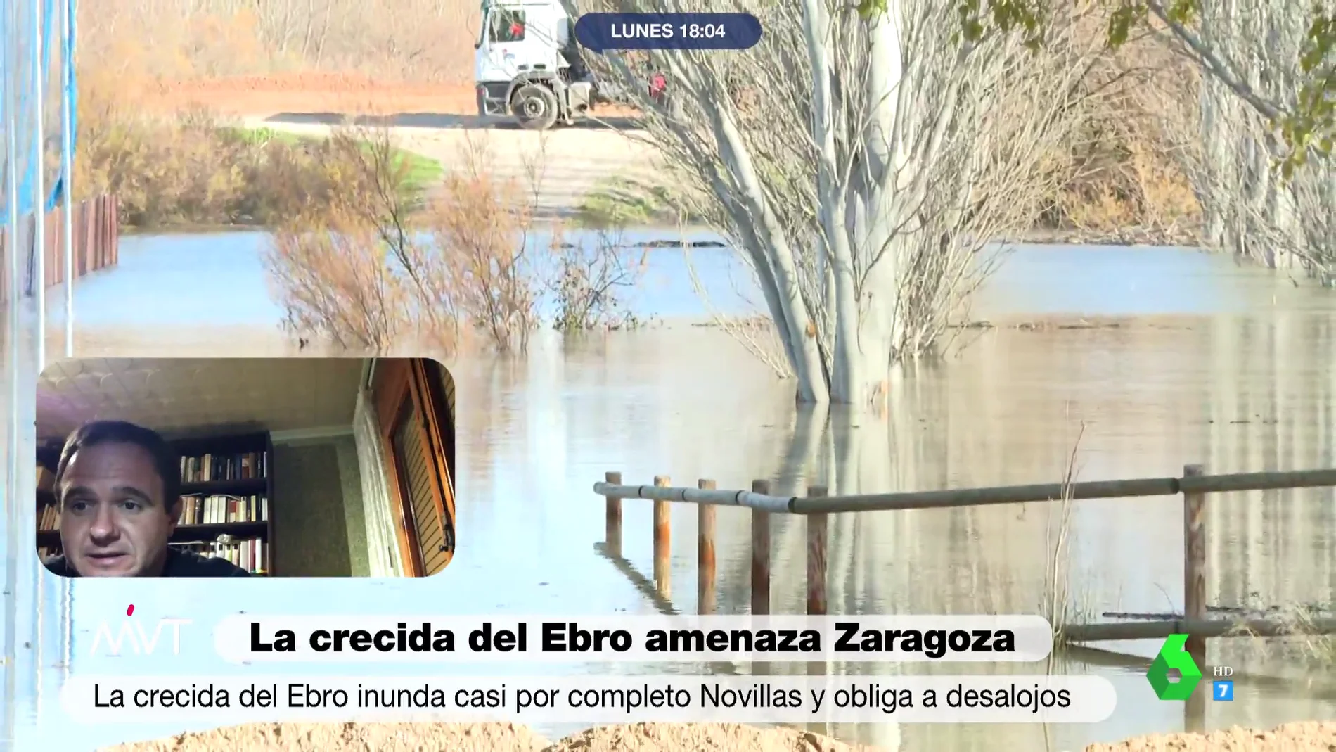 El aviso del alcalde de Novillas, uno de los pueblos más afectados por la crecida del Ebro: "Se daban todas las condiciones para que ocurriera algo así"