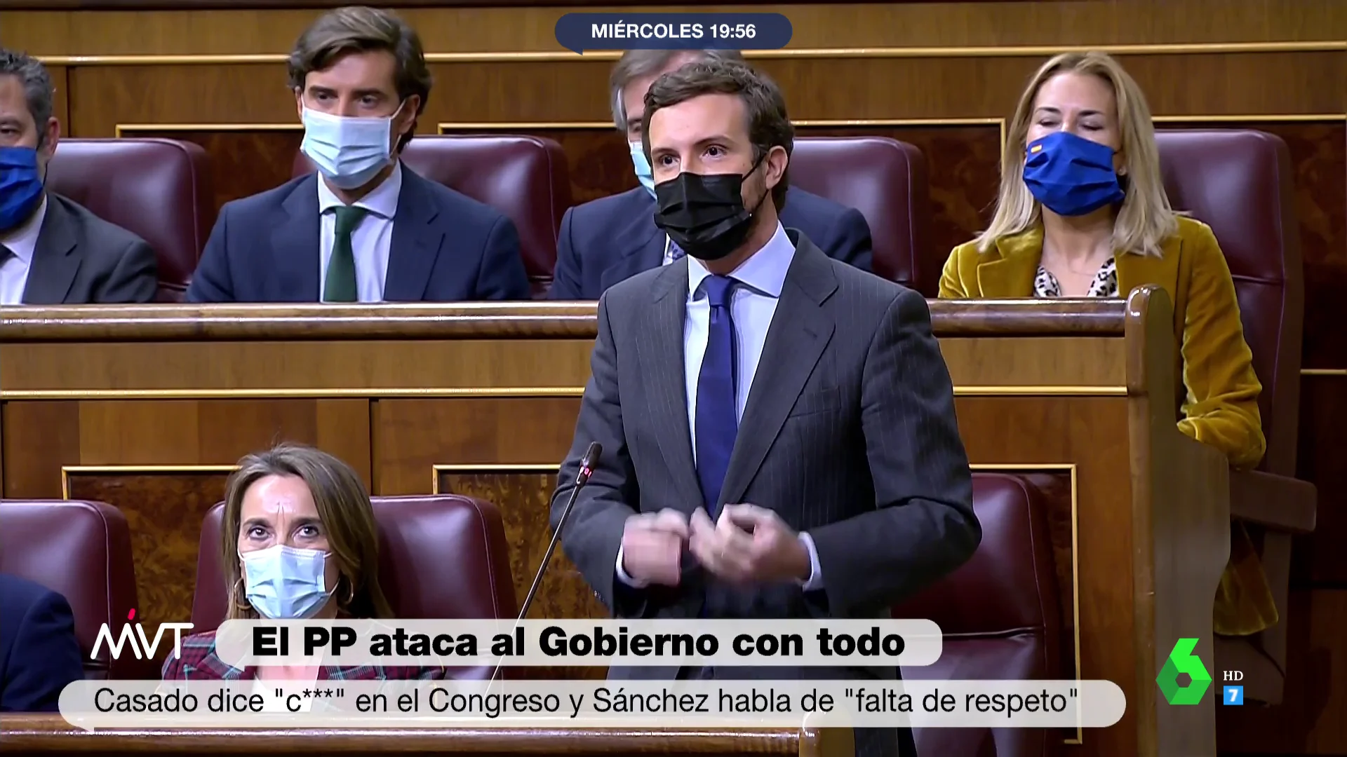 Pablo Casado en la sesión de control Pablo Casado en la sesión de control