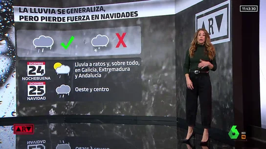 La lluvia se generaliza pero pierde fuerza en Navidades La lluvia se generaliza pero pierde fuerza en Navidades