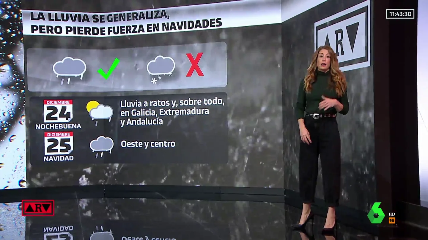 La lluvia se generaliza pero pierde fuerza en Navidades La lluvia se generaliza pero pierde fuerza en Navidades