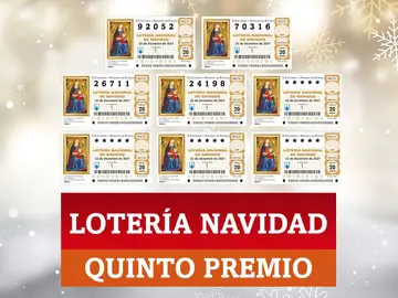 Quintos premios de la Lotería de Navidad