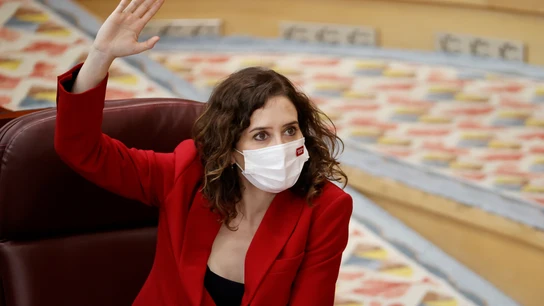 Isabel Díaz Ayuso, durante el pleno en la Comunidad de Madrid. Isabel Díaz Ayuso, durante el pleno en la Comunidad de Madrid.