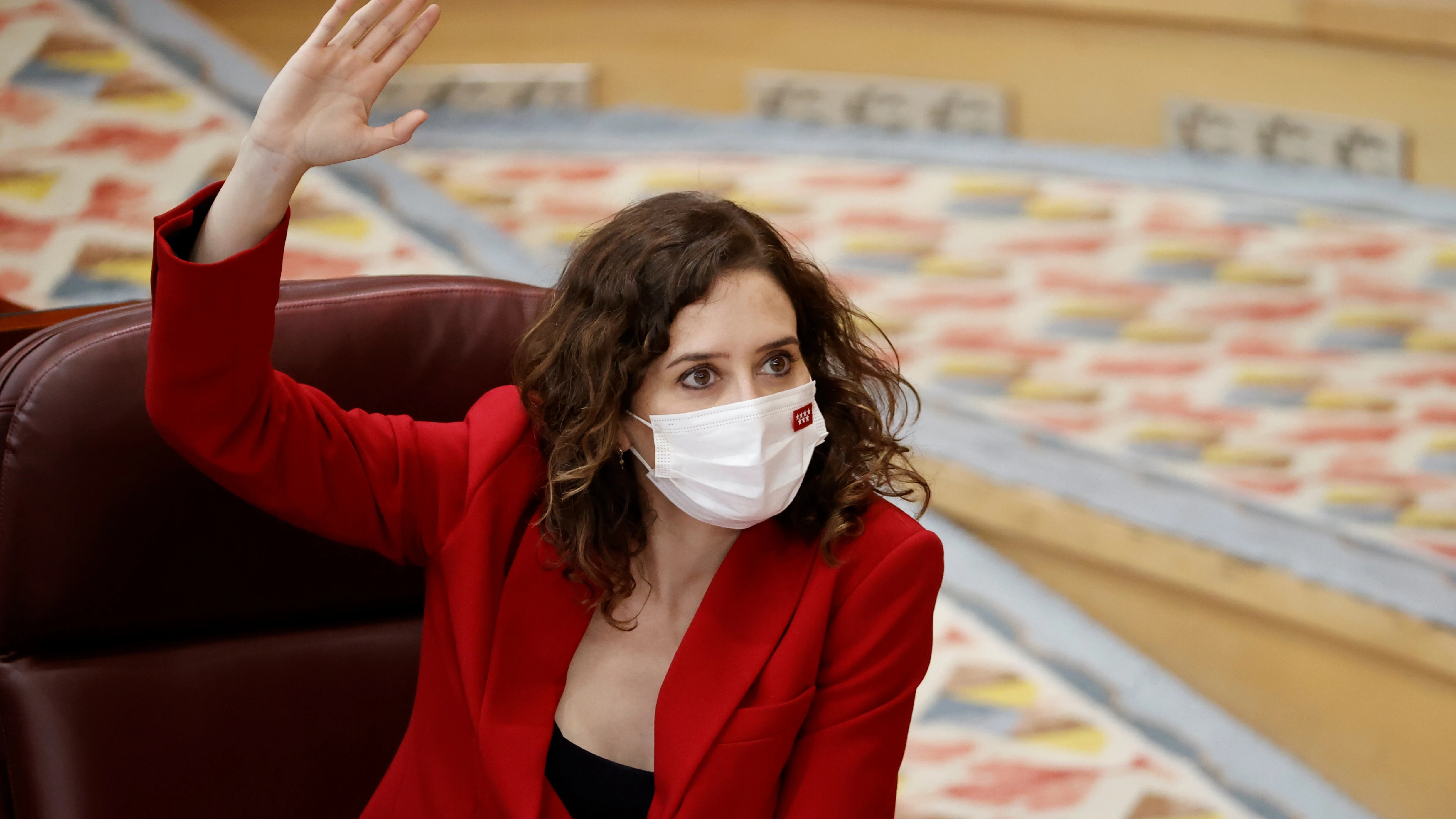 Isabel Díaz Ayuso, durante el pleno en la Comunidad de Madrid.