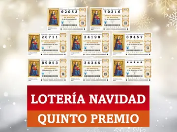 Quintos premios de la Lotería de Navidad