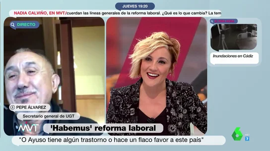 La broma de Cristina Pardo a Pepe Álvarez al enterarse en directo que está en cuarentena sin síntomas tras dar positivo La broma de Cristina Pardo a Pepe Álvarez al enterarse en directo que está en cuarentena sin síntomas tras dar positivo