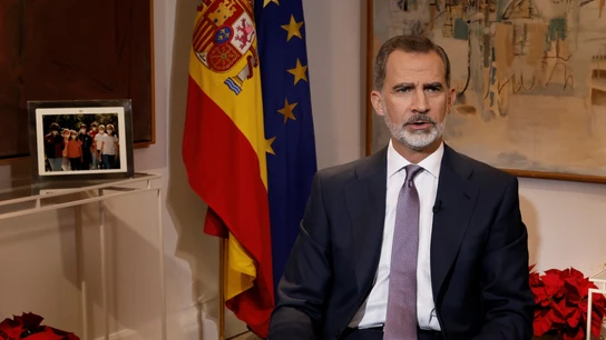 El rey Felipe VI en el discurso de Navidad. El rey Felipe VI en el discurso de Navidad.