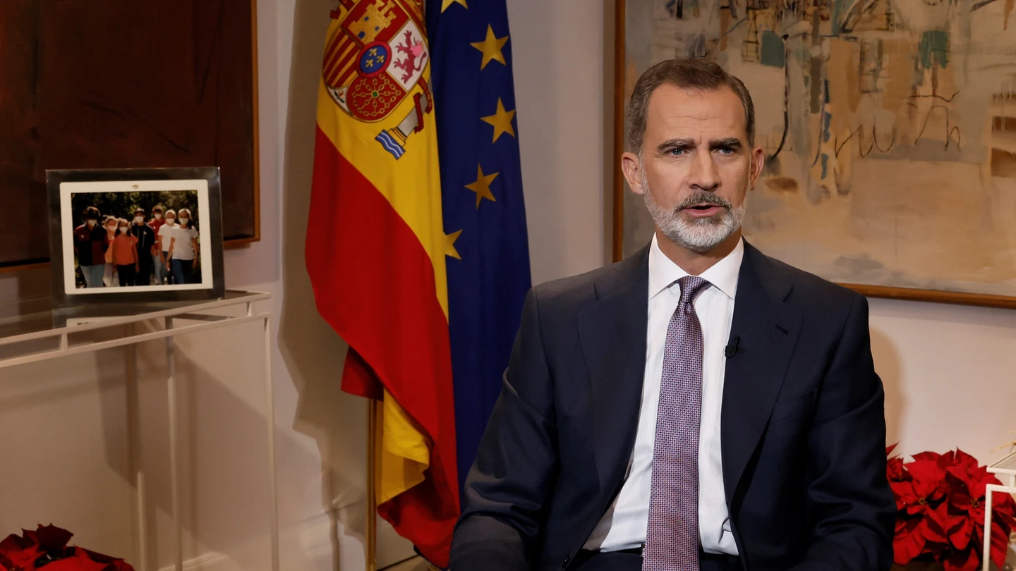 El rey Felipe VI en el discurso de Navidad. El rey Felipe VI en el discurso de Navidad.