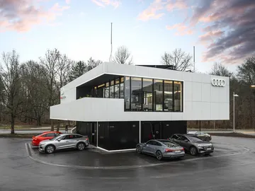 Así es el centro de carga de Audi con salón de primera incluido Así es el centro de carga de Audi con salón de primera incluido