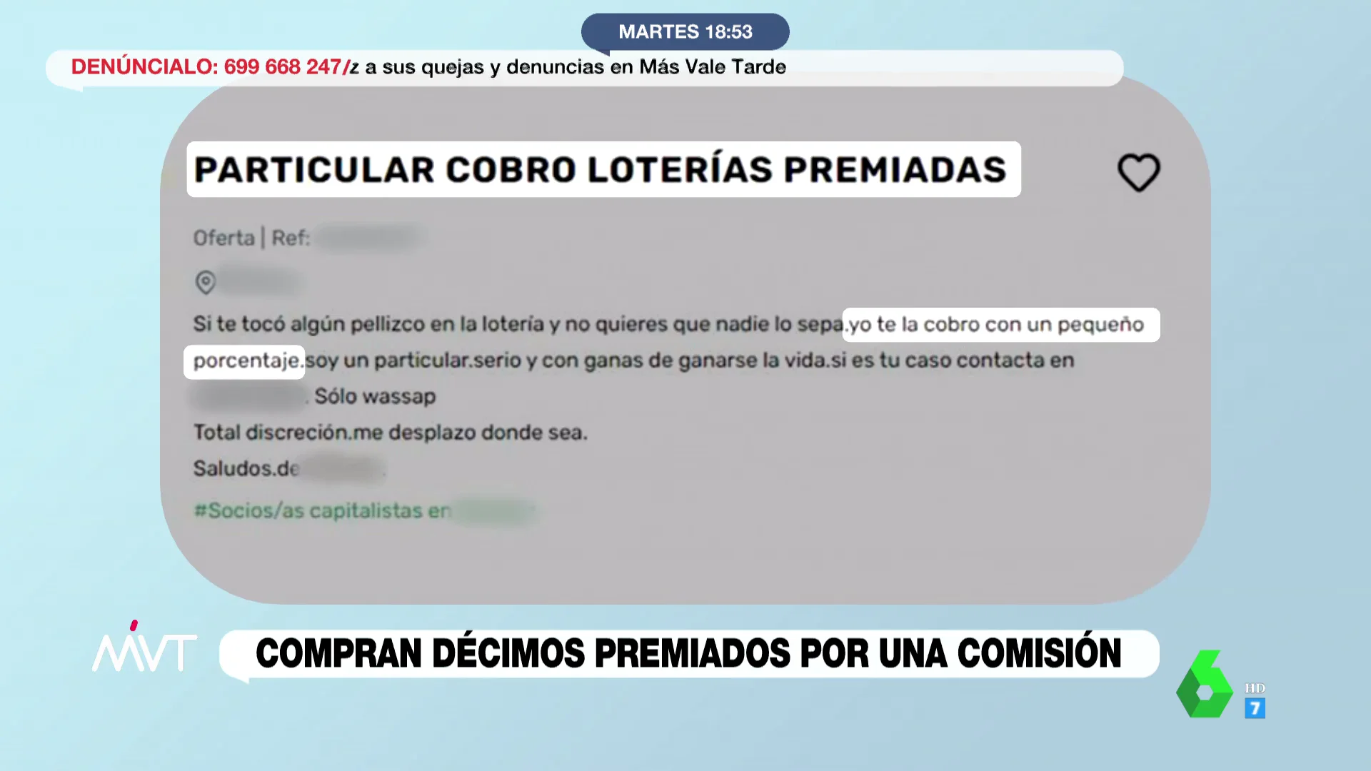 Comprar décimos premiados para blanquear dinero