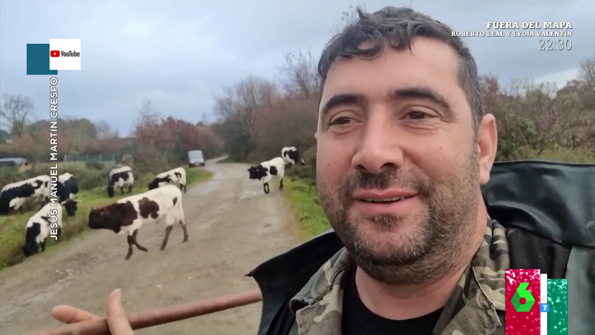 La respuesta viral del 'cabrero youtuber de Sierra de Gata' a una urbanita que criticó que hubiera vacas en la carretera