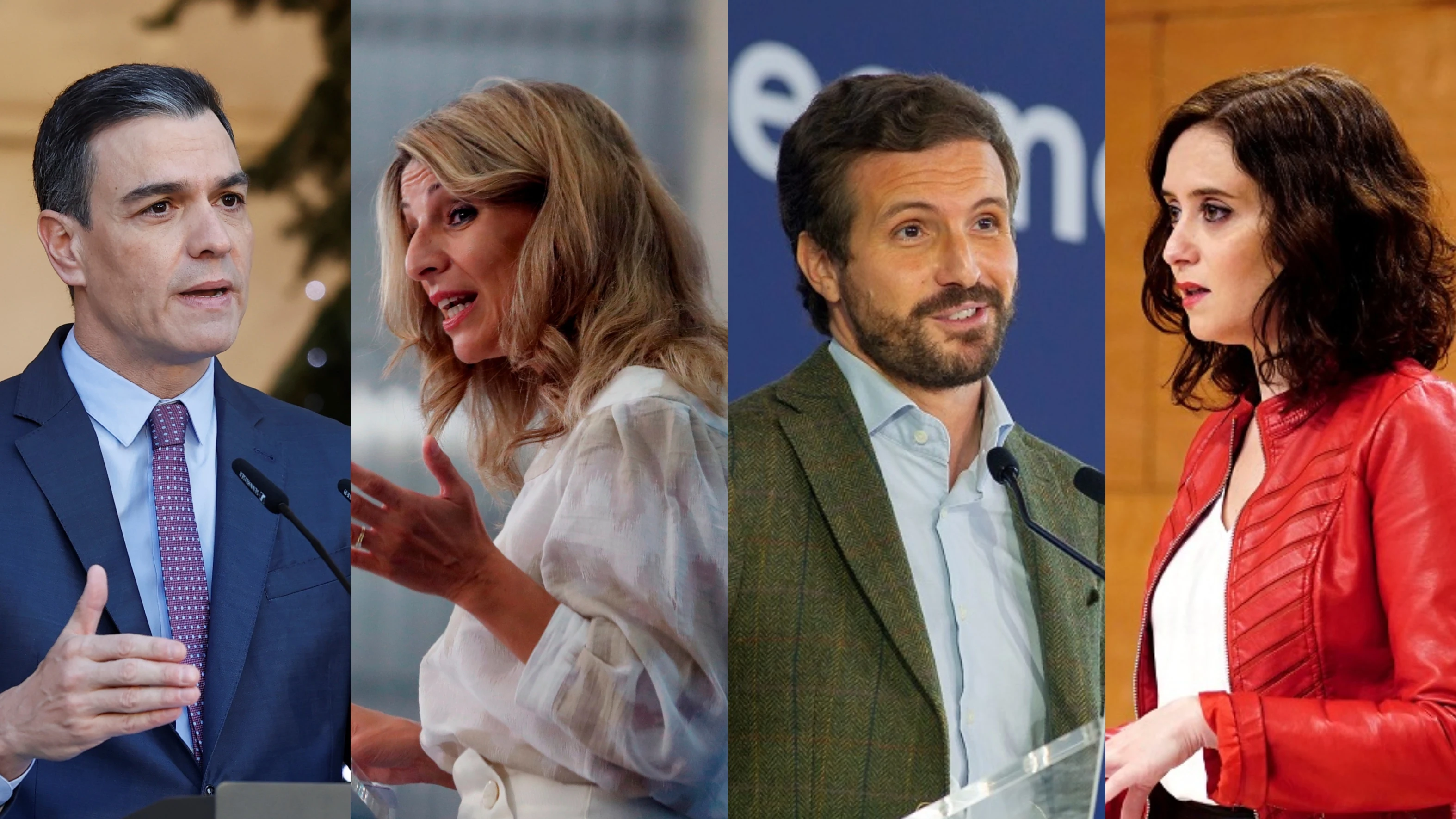 Pedro Sánchez, Pablo Casado, Yolanda Díaz, Isabel Díaz Ayuso... estos son los deseos de los políticos para 2022