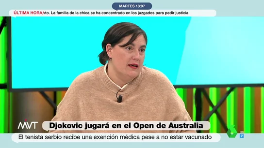 La indignación de Loreto Ochando con la exención de vacunación de Djokovic: "Estas tonterías hacen que los antivacunas se vengan arriba" La indignación de Loreto Ochando con la exención de vacunación de Djokovic: "Estas tonterías hacen que los antivacunas se vengan arriba"