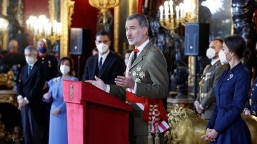 Felipe VI pronuncia un discurso durante la Pascua Militar