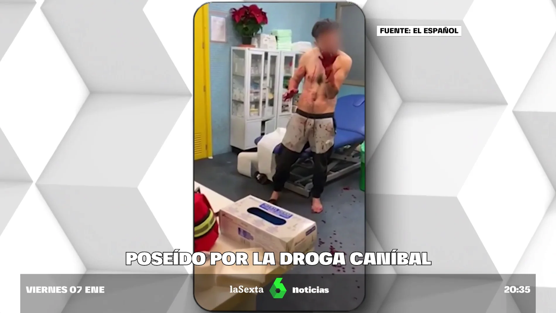 El impactante vídeo de un hombre devorándose a sí mismo tras consumir la droga caníbal