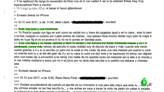 "Eres una rata traidora, no te lo perdonaré": el mensaje de Albert López a Rosa Peral meses antes del crimen de la Guardia Urbana "Eres una rata traidora, no te lo perdonaré": el mensaje de Albert López a Rosa Peral meses antes del crimen de la Guardia Urbana