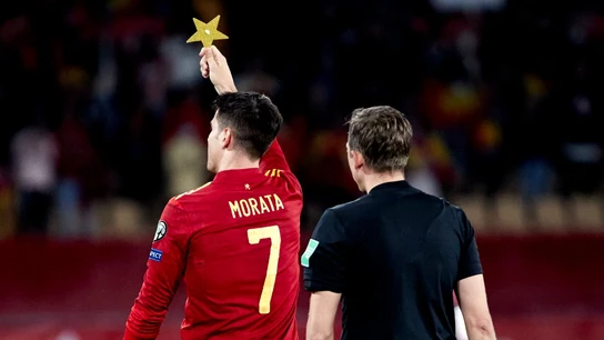 Morata celebra su gol ante Suecia Morata celebra su gol ante Suecia
