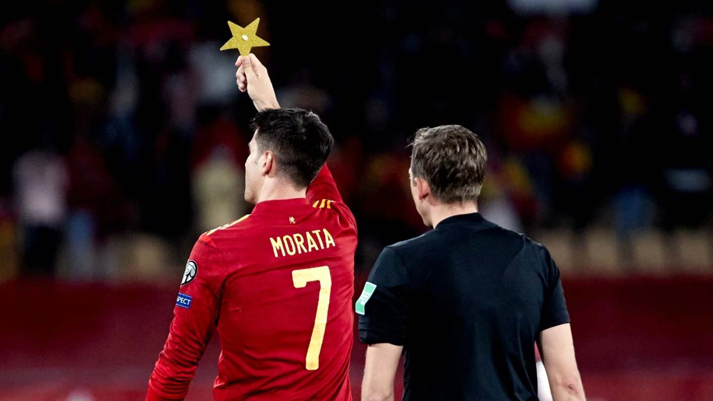 Morata celebra su gol ante Suecia Morata celebra su gol ante Suecia