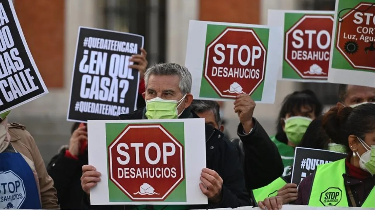 Manifestación contra los desahucios en Madrid