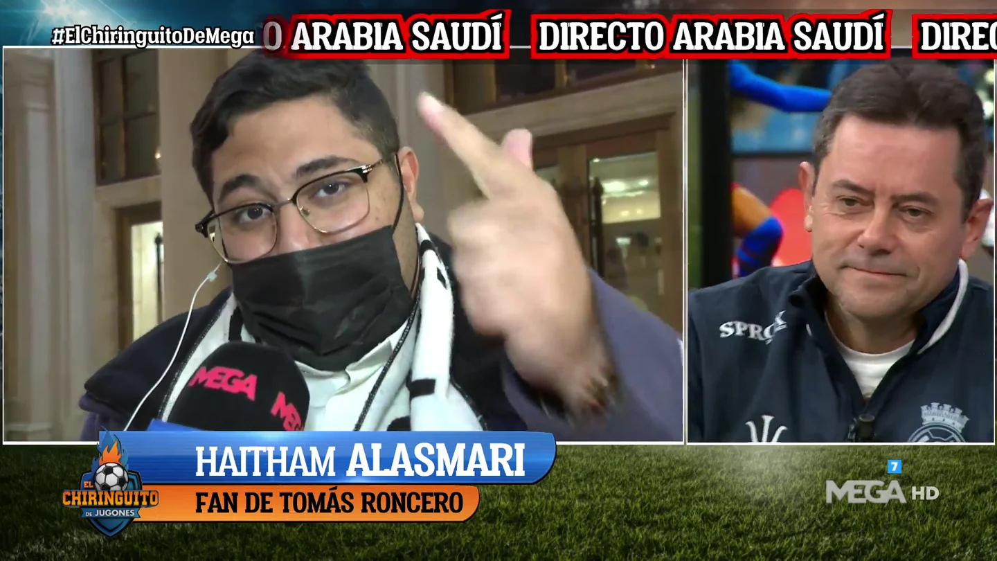 Tomás Roncero practica su 'inglés' con Haitham, su mayor fan en Arabia Saudí Tomás Roncero practica su 'inglés' con Haitham, su mayor fan en Arabia Saudí