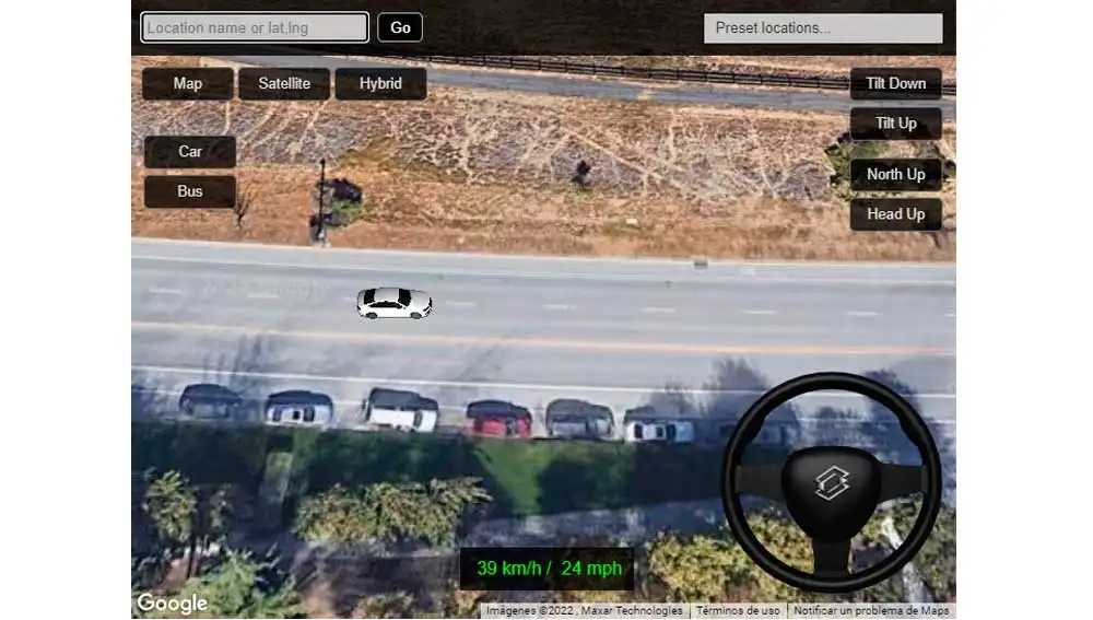 El simulador de conducción que usa Google Maps y con el que puede