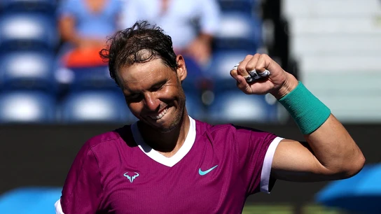 Rafa Nadal celebra su victoria ante Adrian Mannarino en el Open de Australia Rafa Nadal celebra su victoria ante Adrian Mannarino en el Open de Australia