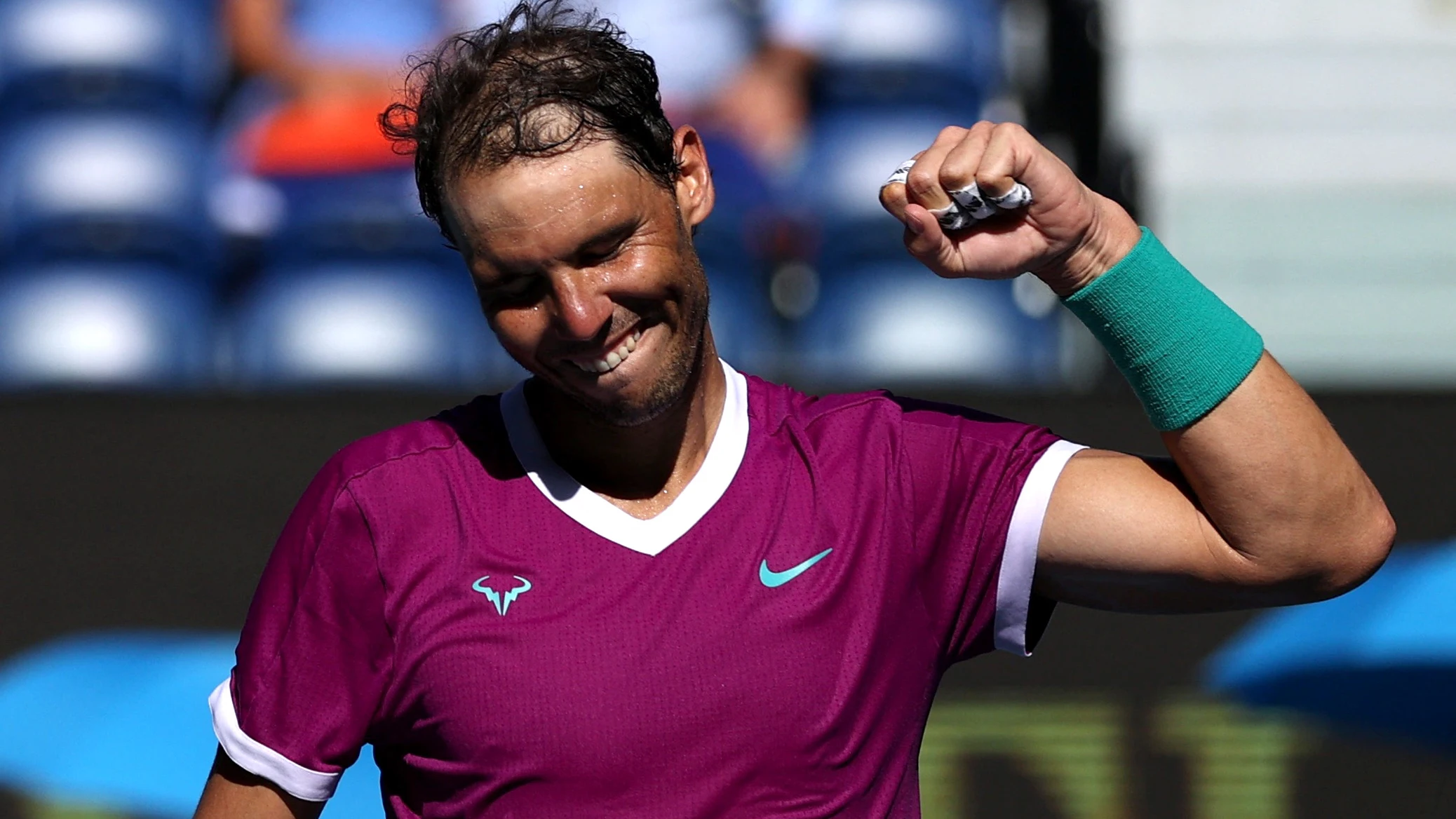 Rafa Nadal celebra su victoria ante Adrian Mannarino en el Open de Australia