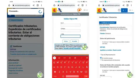 Descargando en certificado Descargando en certificado