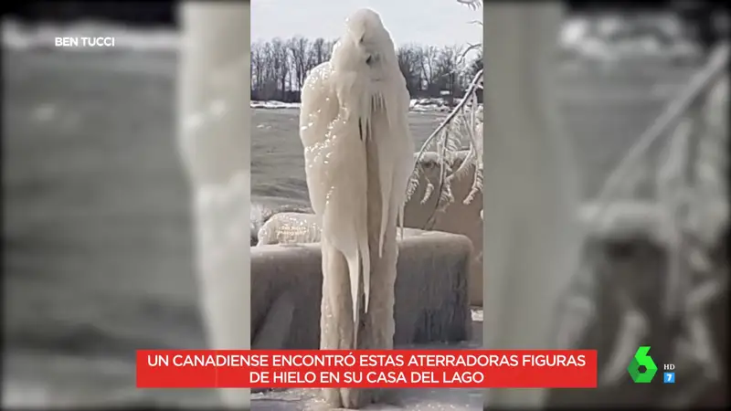 Las aterradoras figuras de hielo delante de una casa que dejan alucinada a Cristina Pedroche: "Me cago viva"