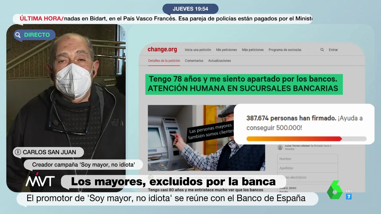 Carlos San Juan, tras reunirse con el Banco de España por la atención a los mayores: "La banca ha captado que hay un malestar" Carlos San Juan, tras reunirse con el Banco de España por la atención a los mayores: "La banca ha captado que hay un malestar"