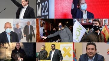 Los candidatos del PP, PSOE, Ciudadanos, Unida Podemos, Vox, Soria Ya, Por Ávila y Unión del Pueblo Leonés