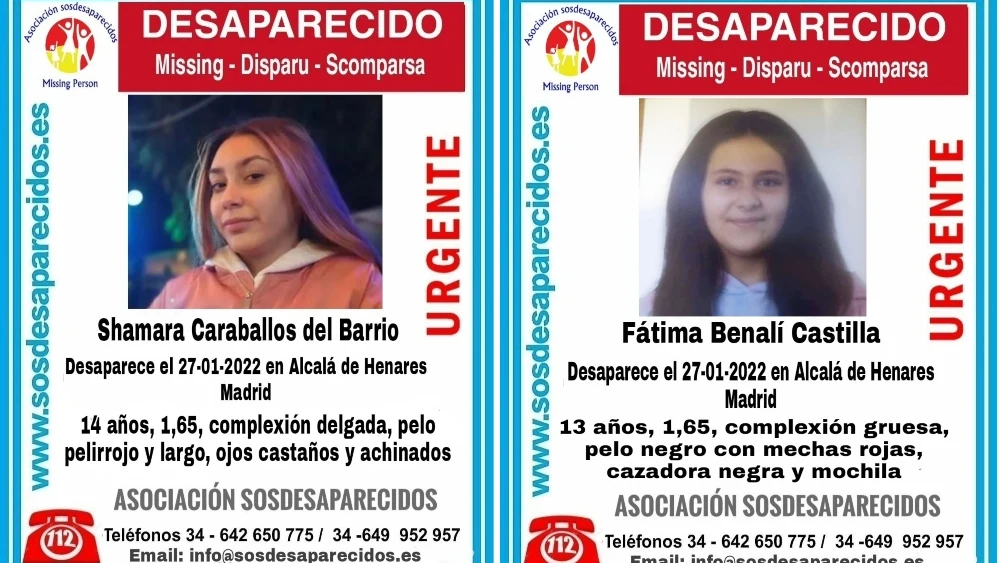 El cartel de la desaparición de Shamara y Fátima en Alcalá de Henares