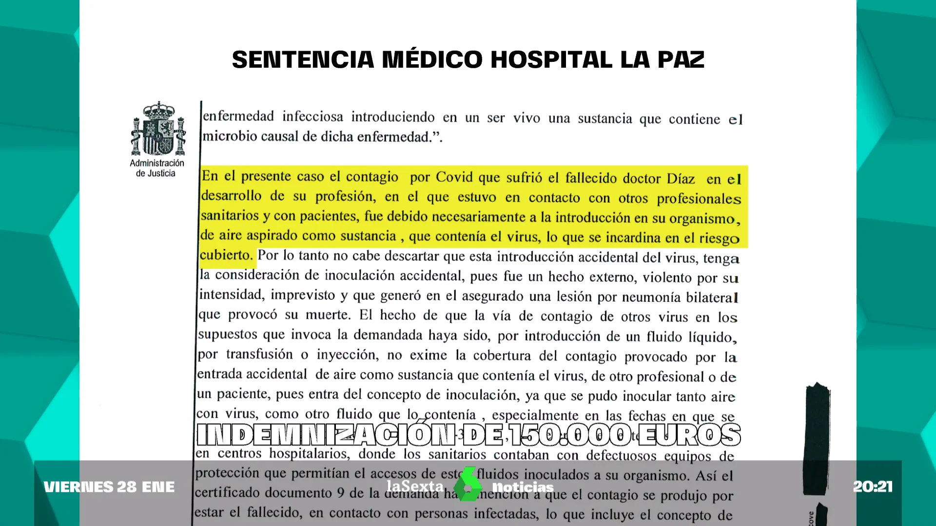 Obligan a una aseguradora a indemnizar a la familia de un médico que murió por coronavirus