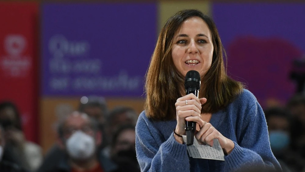 Ione Belarra en un acto en León