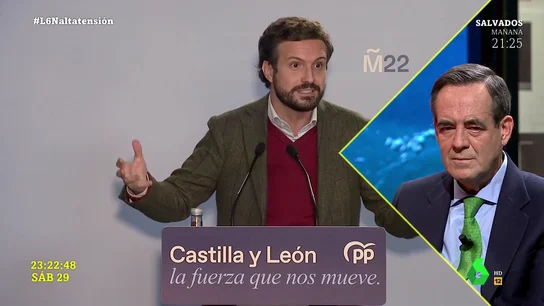 El elogio de José Bono a un "nervioso" Pablo Casado: "Es buena gente e inteligente" El elogio de José Bono a un "nervioso" Pablo Casado: "Es buena gente e inteligente"