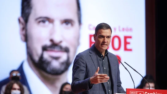 El presidente del Gobierno, Pedro Sánchez, asiste al acto de campaña en Zamora en apoyo al candidato a la presidencia de Castilla y León El presidente del Gobierno, Pedro Sánchez, asiste al acto de campaña en Zamora en apoyo al candidato a la presidencia de Castilla y León