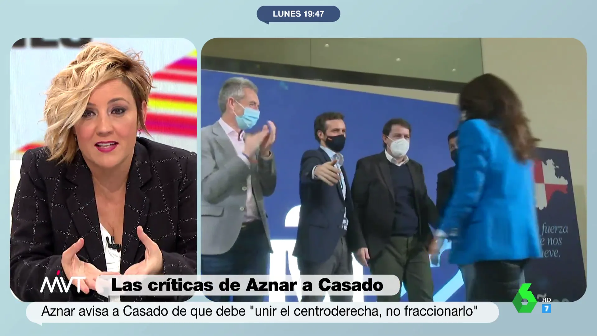 La reacción de Cristina Pardo ante las palabras de Aznar: "Si saben cómo me pongo pa qué me invitan"