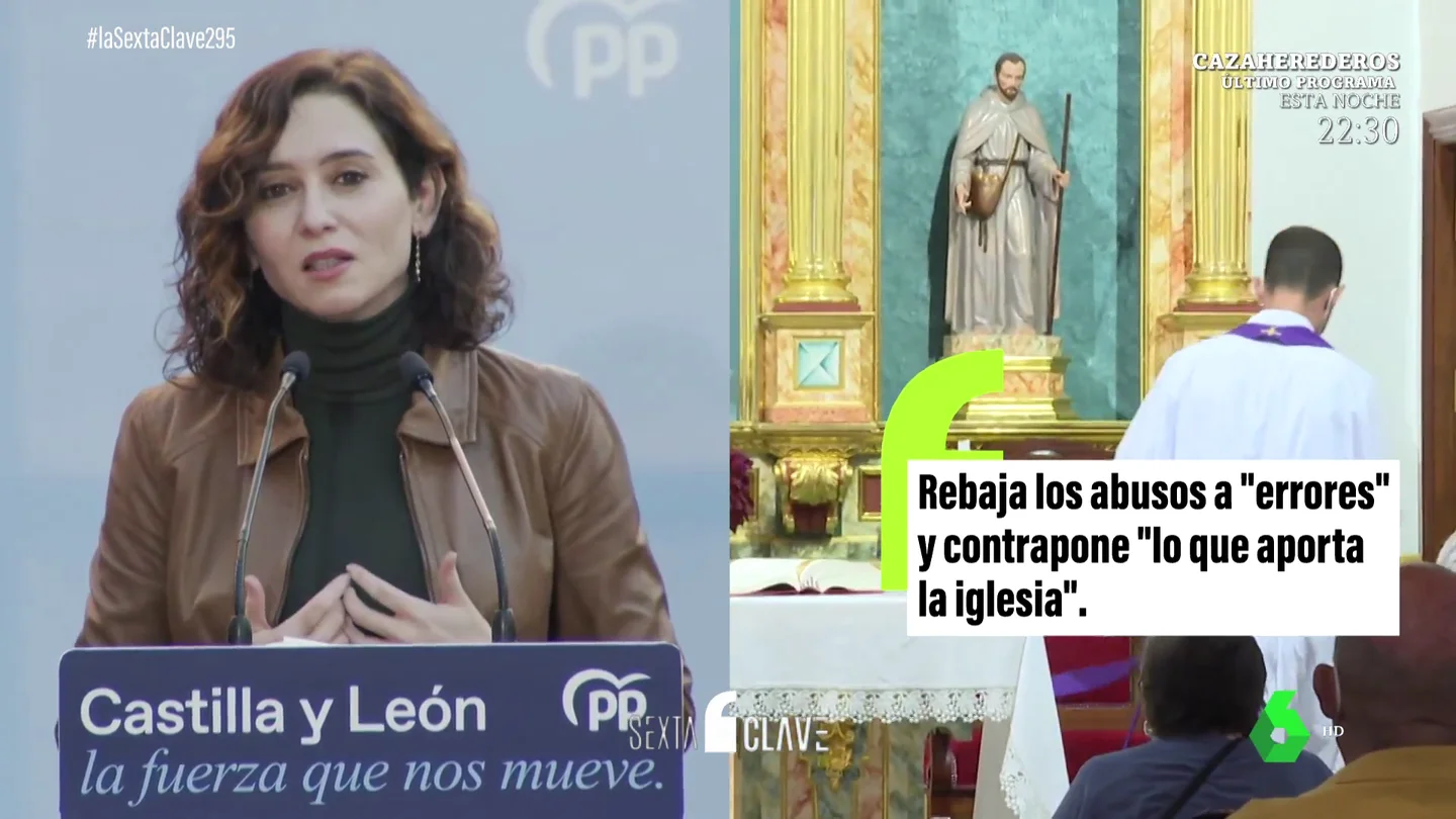 Ayuso rebaja los abusos en la Iglesia a "errores" y reivindica "el patrimonio que nos deja" Ayuso rebaja los abusos en la Iglesia a "errores" y reivindica "el patrimonio que nos deja"